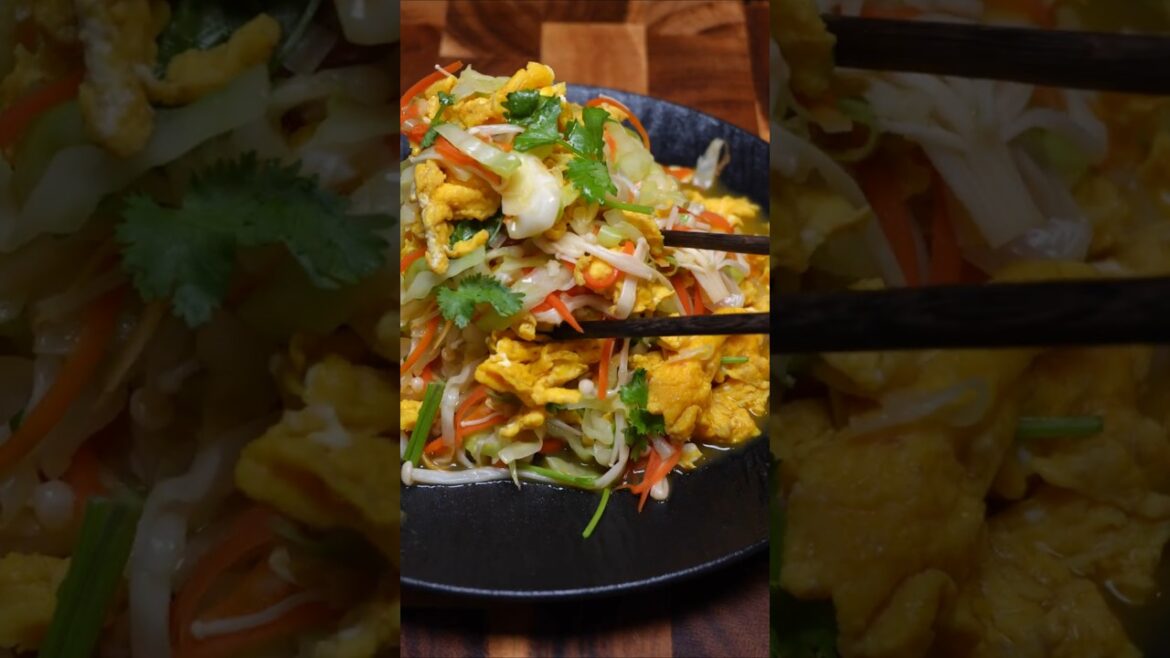 EASY Healthy  CABBAGE WITH EGGS RECIPE(ASMR Sound On) #asmr#shorts