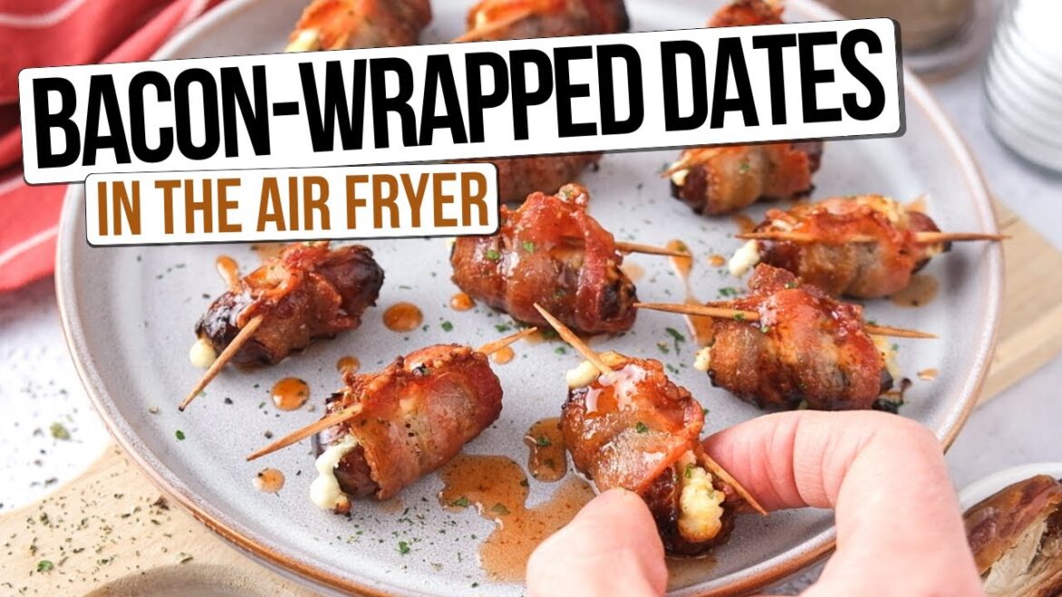 Air Fryer Bacon-Wrapped Stuffed Dates [Easy Appetizer]