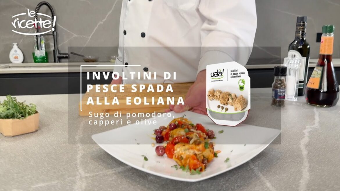 INVOLTINI DI PESCE SPADA ALLA EOLIANA con pomodoro, capperi e olive