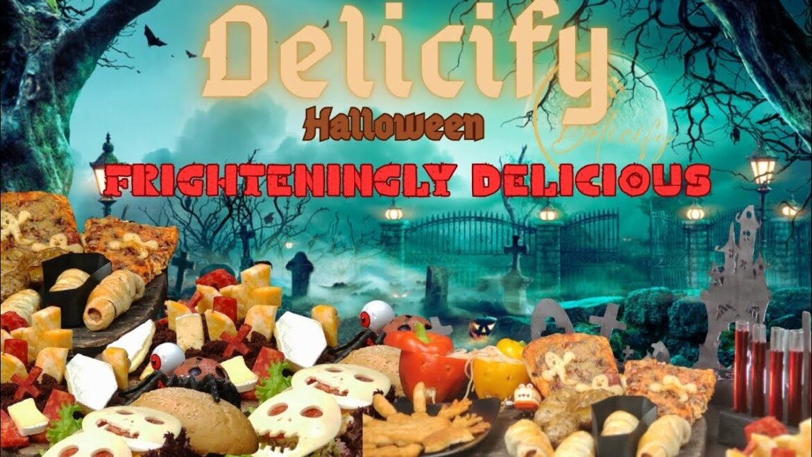 Halloween set of 8 dishes for party.