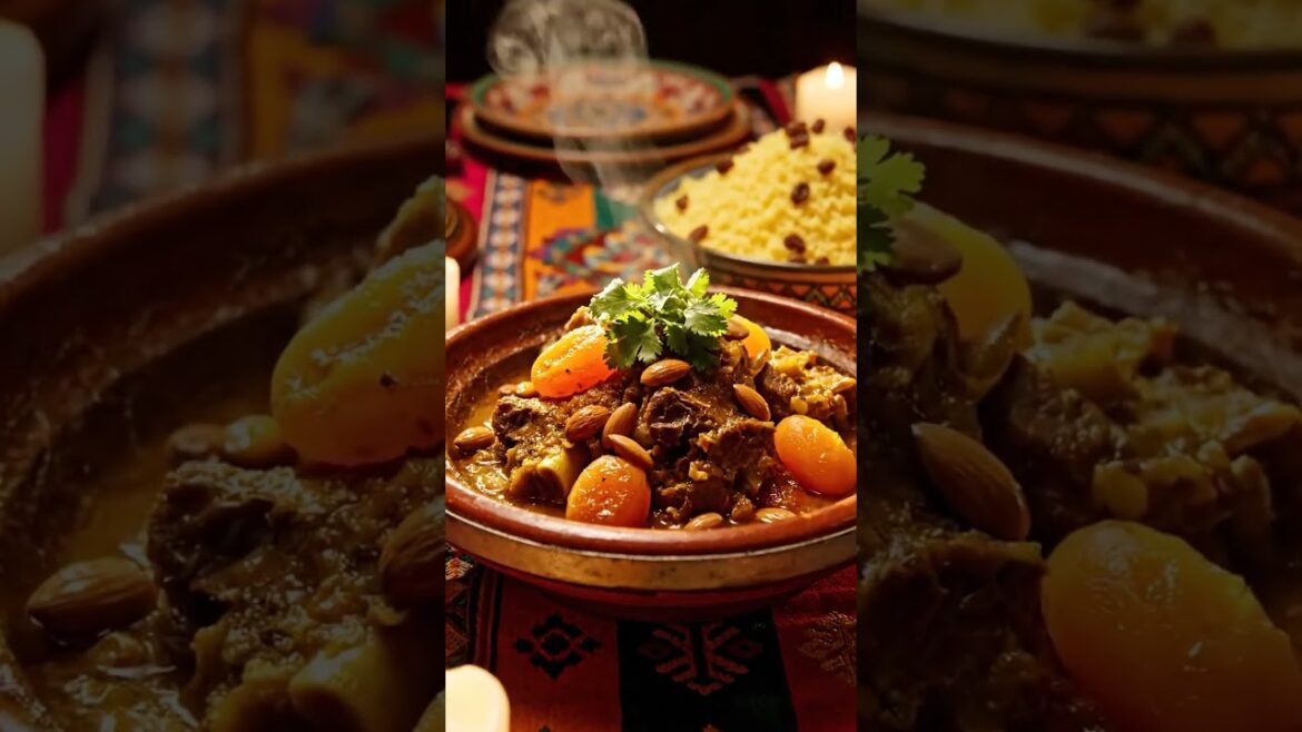 Moroccan Lamb Tagine Feast with Apricots and Almonds – Authentic Clay Pot Culinary Experience