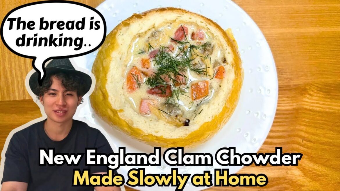 Creamy Clam Chowder in a Bread Bowl | Homemade New England Style Recipe