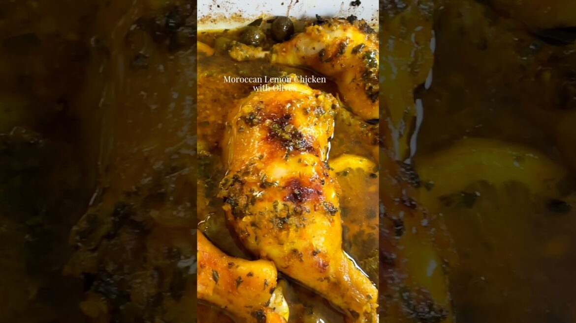 Baked Moroccan Lemon Chicken With Olives #mediterraneanflavors #easyrecipe