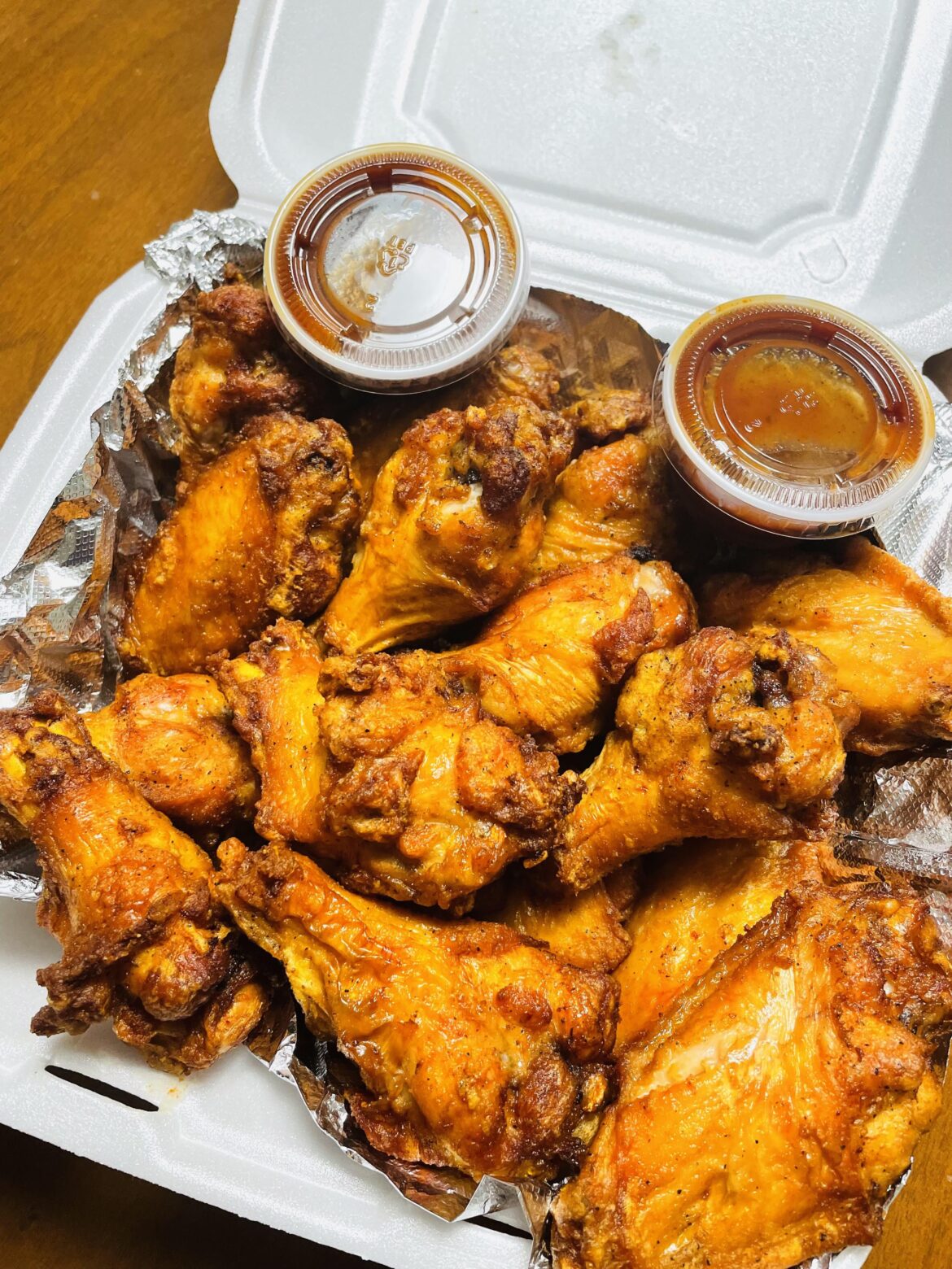 Late night feast checking out a nearby restaurant.