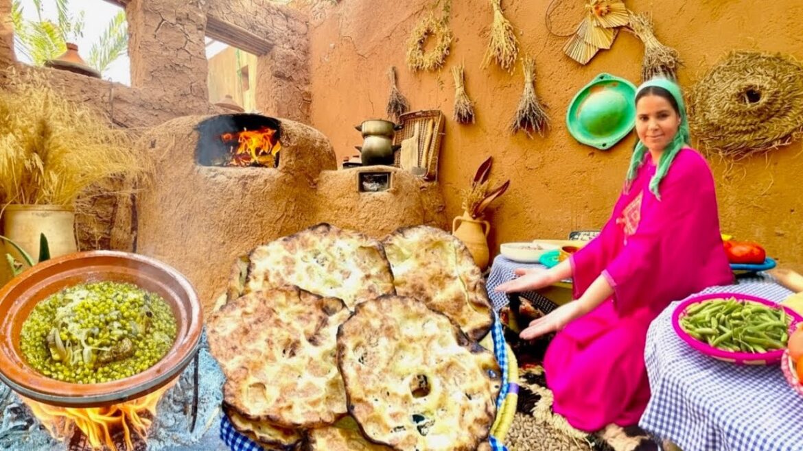 Traditional Moroccan Amazigh Bread (Khobz Tafarnout) in a Wood-Fired Oven