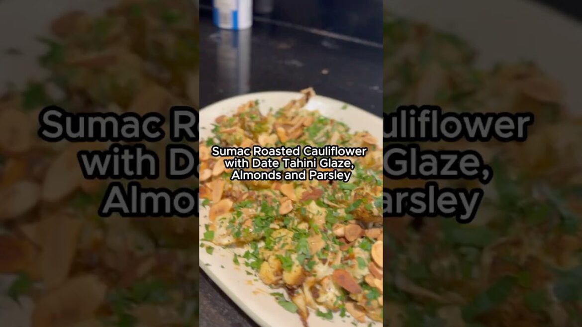 Sumac Roasted Cauliflower with Date Tahini Glaze  #recipe #cooking #cauliflower #mediterranean