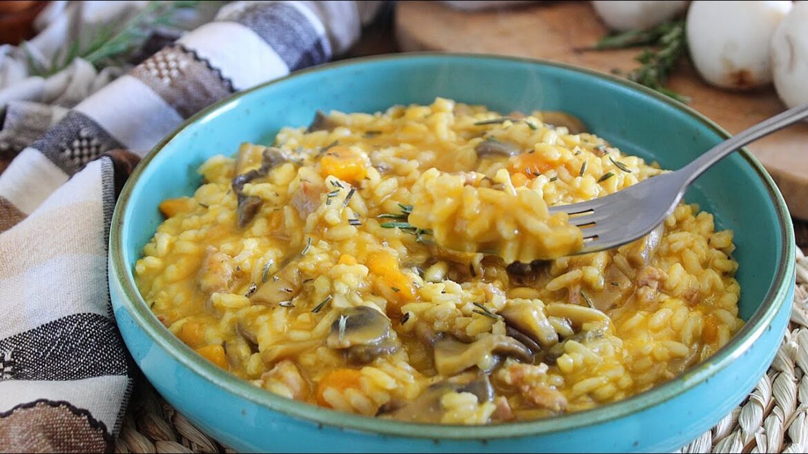 RISOTTO ZUCCA E FUNGHI - il primo piatto autunnale facile e cremoso - La cucina di Rita
