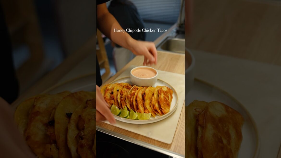 Honey Chipotle Chicken Tacos. Recipe ↓ #taco #tacos #chipotle #recipe #easyrecipe #dinnerrecipe
