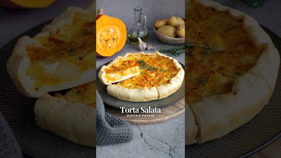 Torta salata autunnale zucca e patate | ricetta facile con zucca Hokkaido