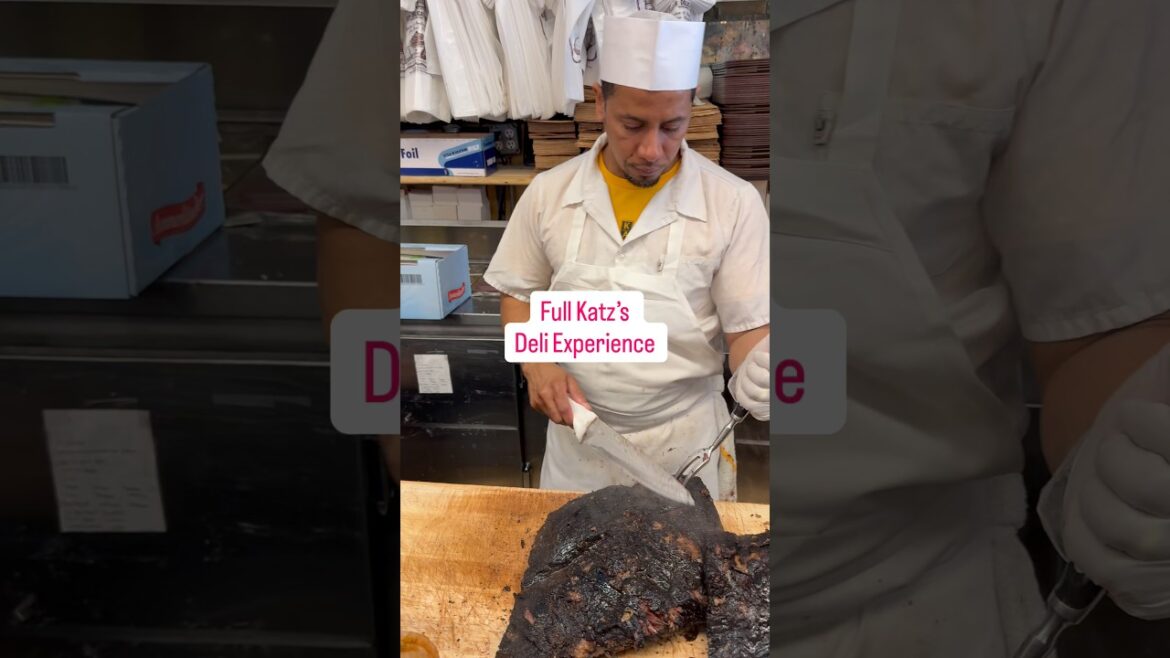 The full experience of how Katz’s Deli makes their massive pastrami sandwiches! #katzsdeli