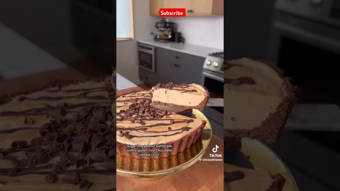 DAIRY FREE PEANUT BUTTER PIE with GLUTEN FREE CHOCOLATE COOKIE CRUST #tiktokfood #glutenfree