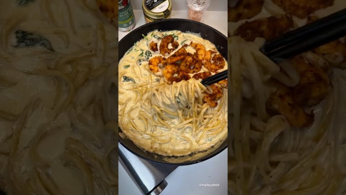 The Best Creamy Shrimp Alfredo You’ll Crave EVERY SINGLE DAY #asmrfood #mukbang