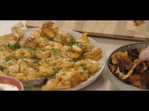 Greek Farms| Kopanisti Mykonou with shrimp saganaki and fennel Greek Farms| Kopanisti Mykonou with shrimp saganaki and fennel