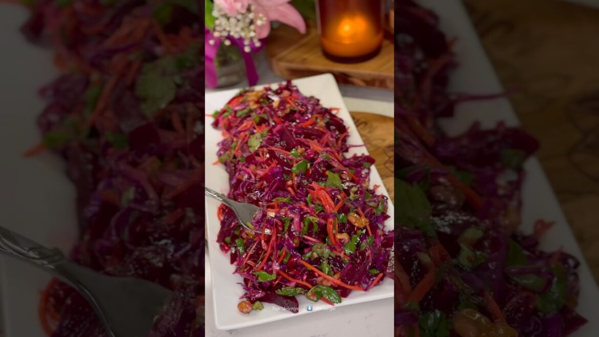 Red Cabbage, Beet & Pomegranate Salad  #healthysalad #beetroot #salad  #homemadefood#valentinesday