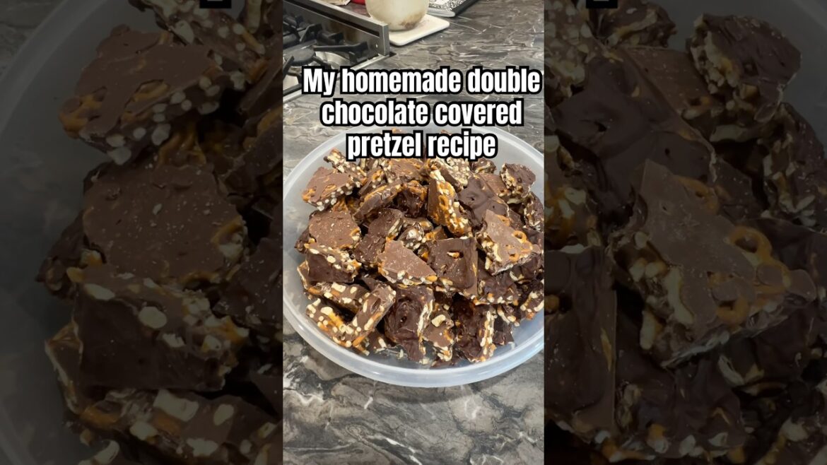 HOMEMADE CHOCOLATE Covered Pretzels #homemadefood #pretzels #justthebells10