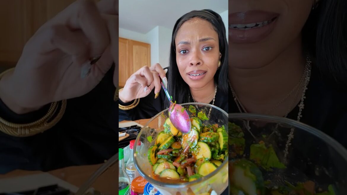 The BEST cucumber recipe you’re goin to try! #cucumber #tiktokviral #short
