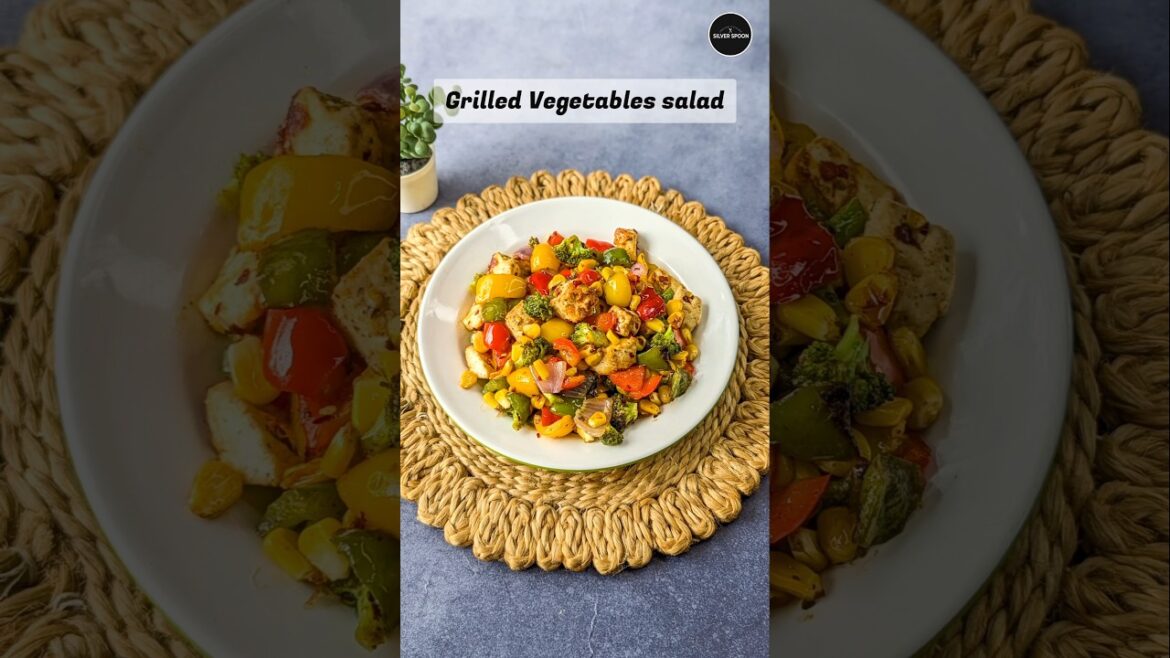 Healthy Grilled Vegetable Salad |High-Protein #grilledvegetables #salad #shortsfeed #shorts #protein