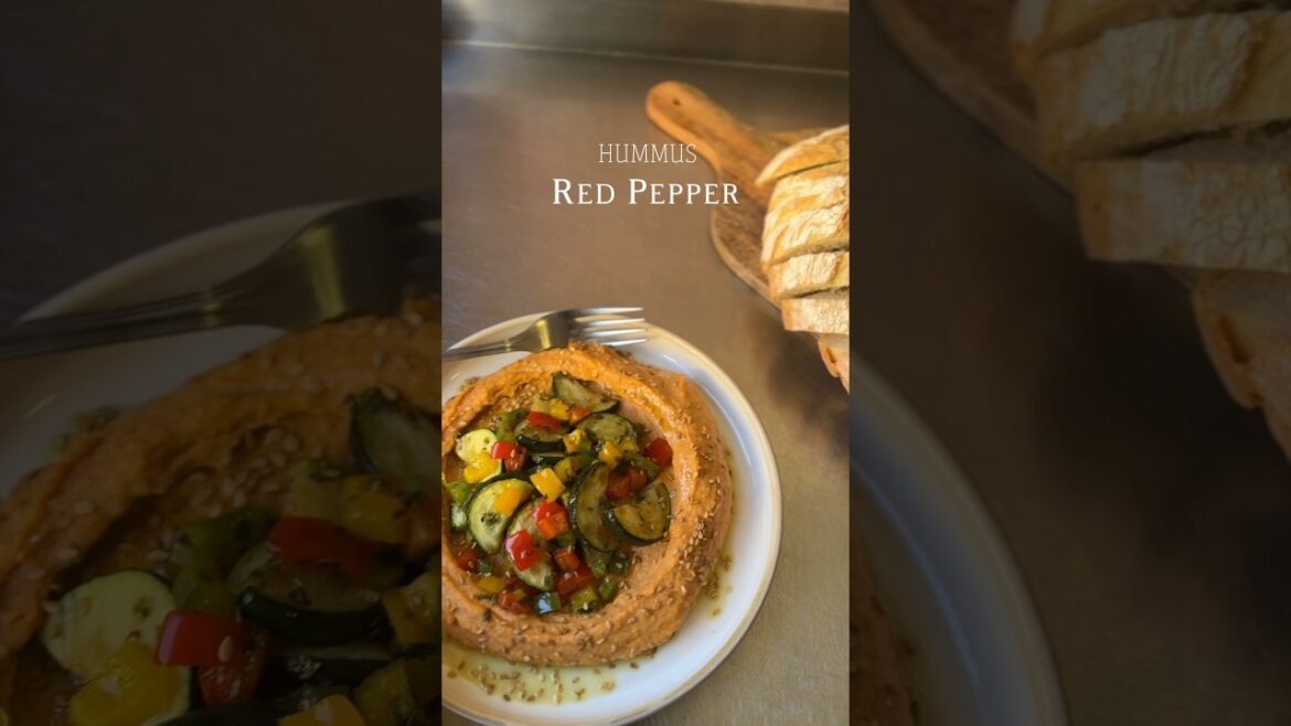 Roasted Red Pepper Hummus Recipe   #sofiaafoodie #recipe #hummus