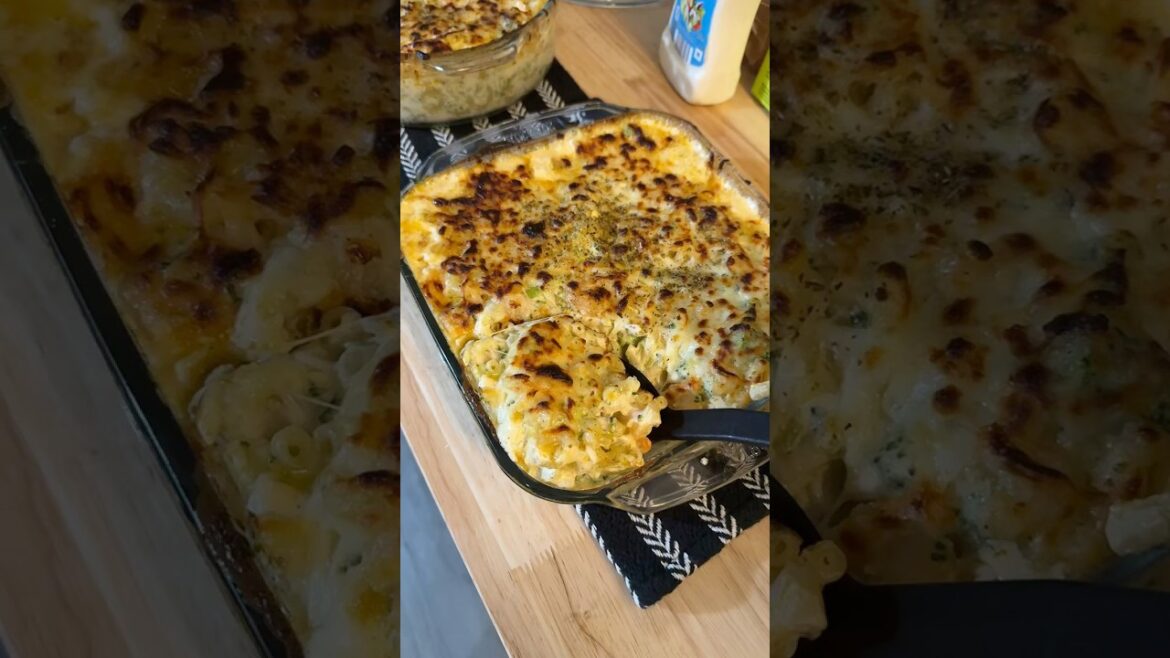 Creamy Shrimp & Broccoli Alfredo Bake☺️