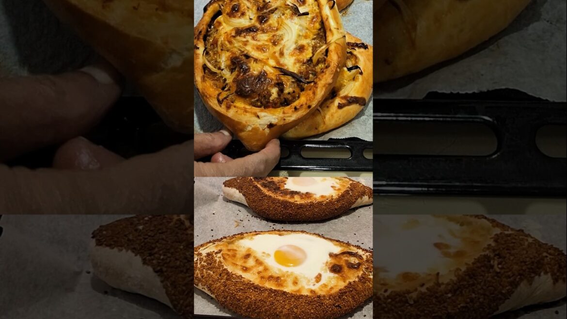 Sasame Cheese Pide and Beef Onion Pide #food #turkishcuisine #cookingshorts #pide #pastry