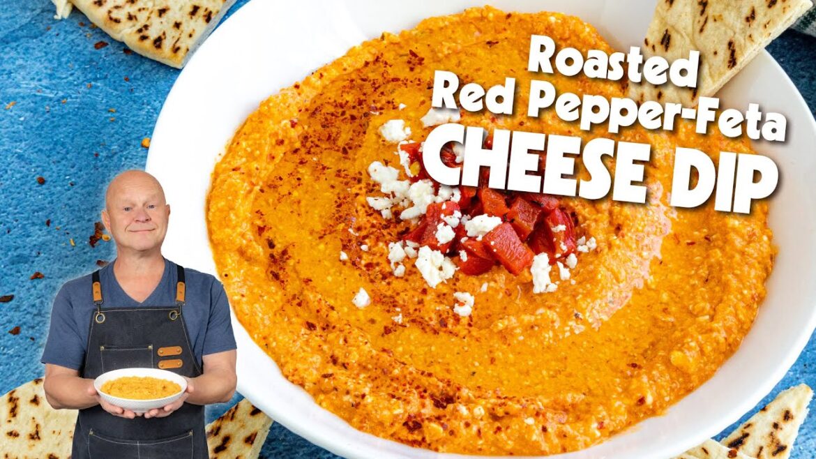 Roasted Red Pepper Whipped Feta Dip (Htipiti) | 10-Minute Party Dip