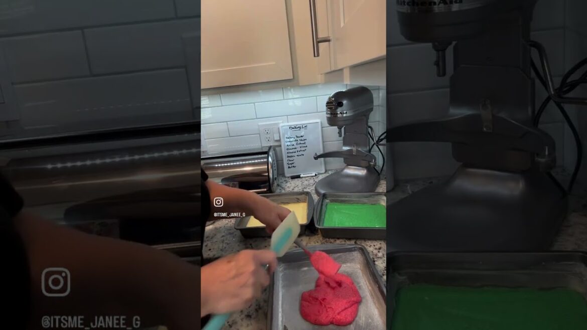 Rainbow cookie tutorial #baking #italiancookies #christmas #dessert #yummy #recipe #fyp