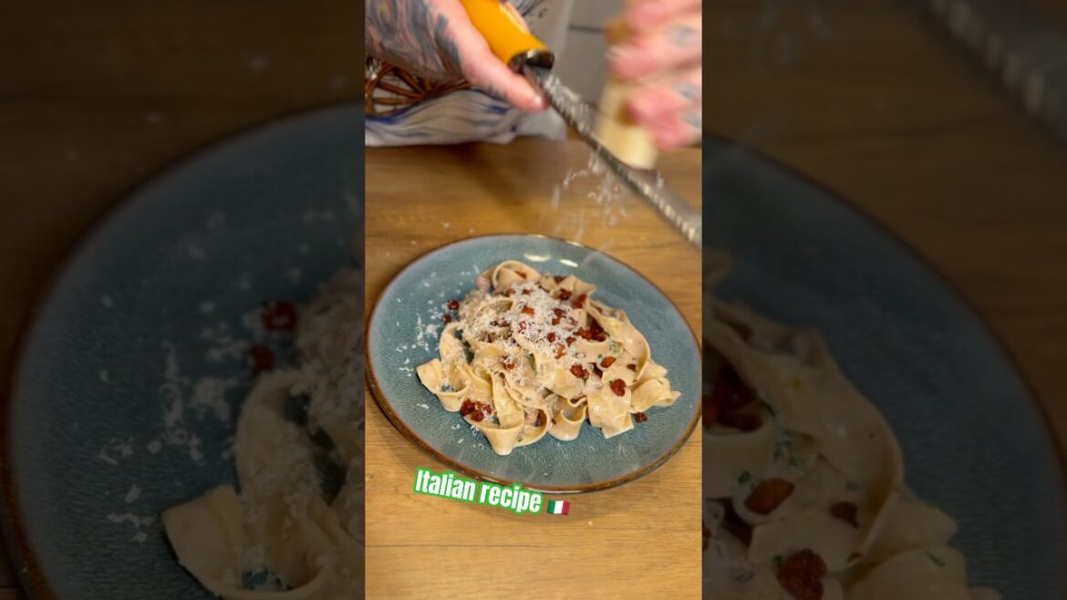 Creamy pappardelle with wild mushrooms and pancetta #cheese #pasta #cooking