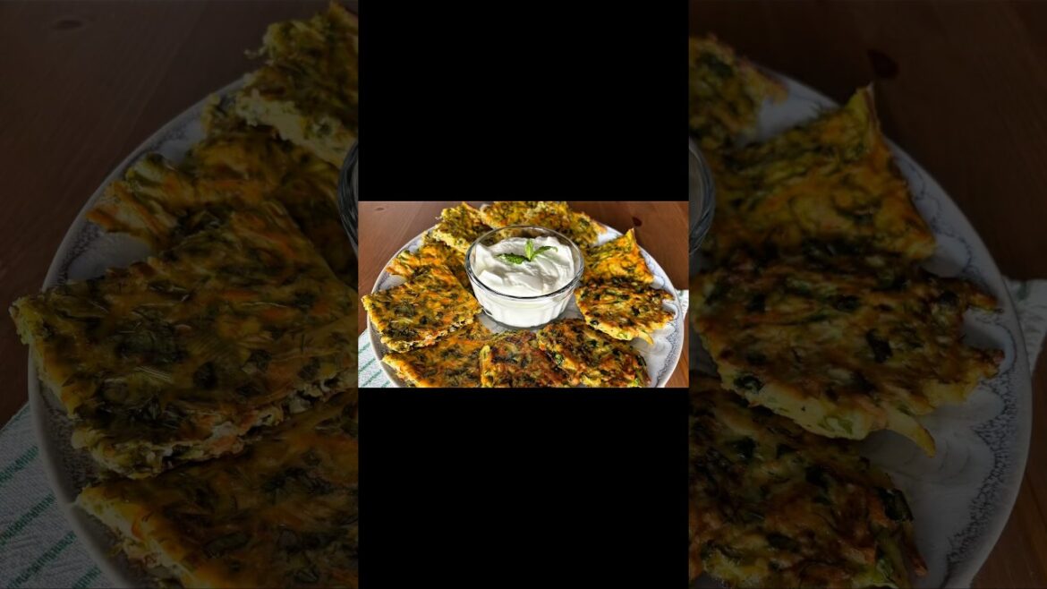 Crispy Turkish zucchini fritters (Mücver)✨You can bake or fry both are delicious. Serve with yogurt