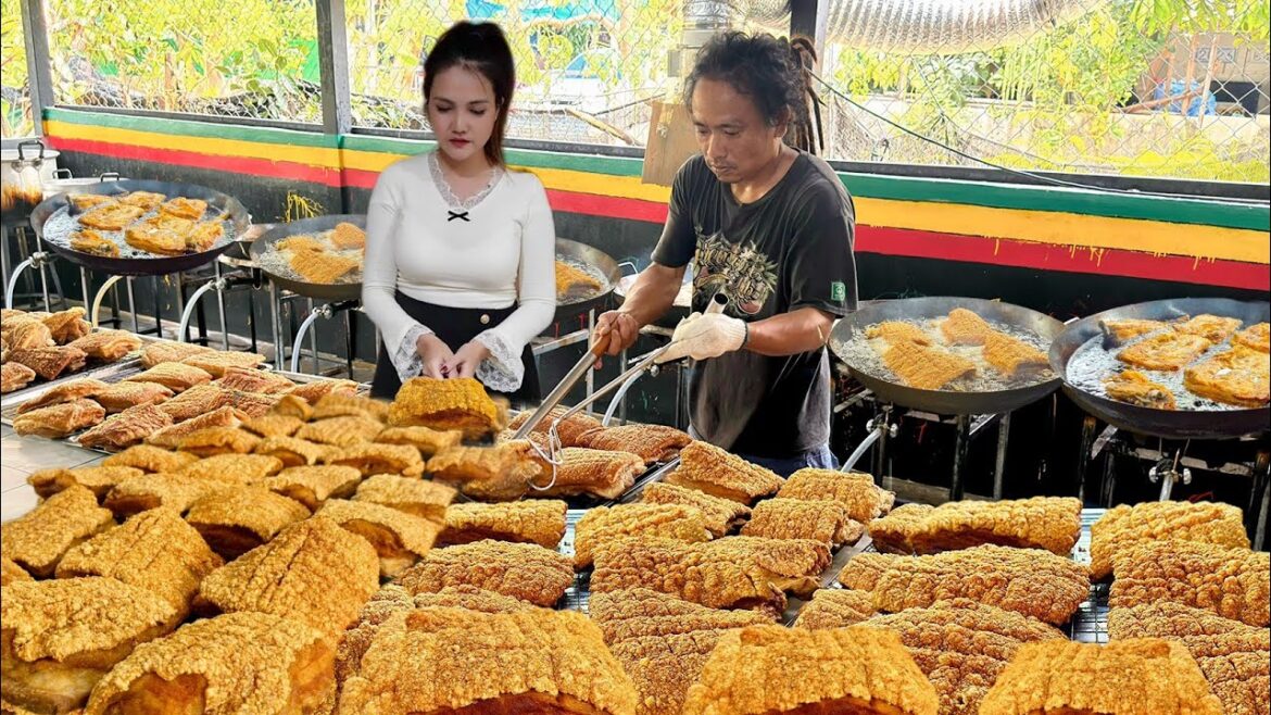 Sold Out in an Hour! Crispy Fried Pork Belly Cooked for 7 Hours in Bangkok | Thai Street Food