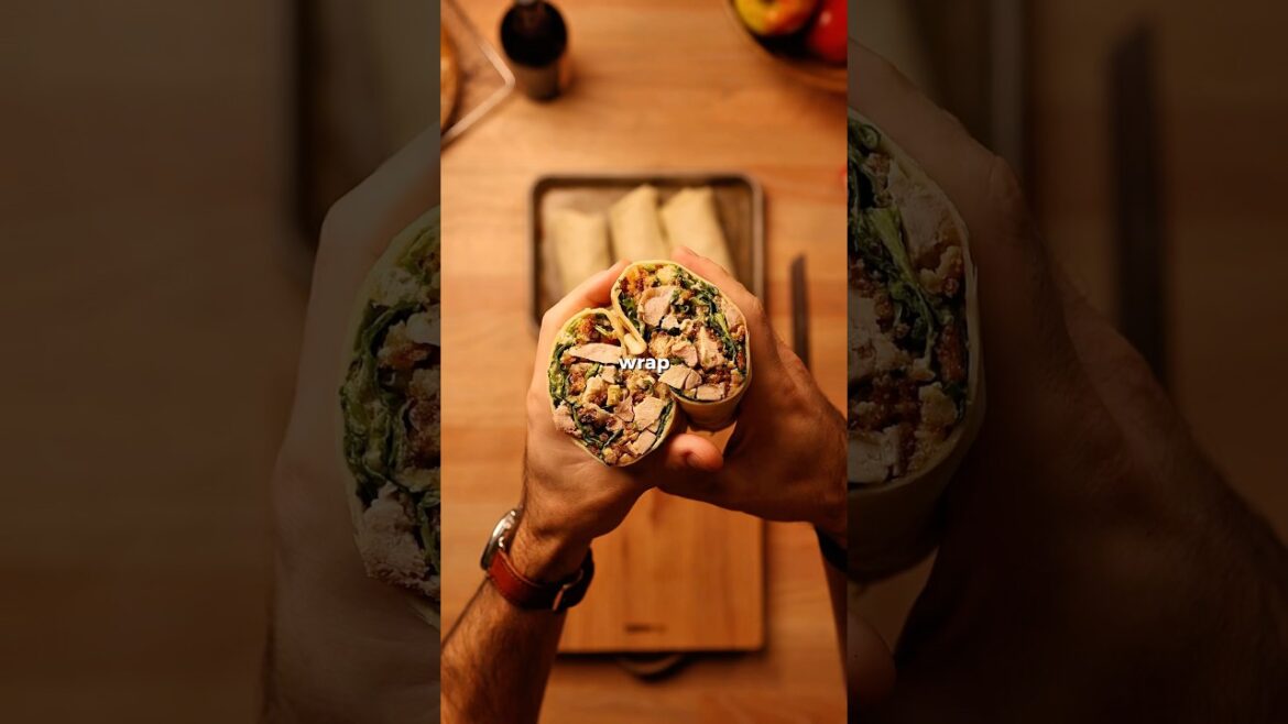 chopped chicken caesar wrap recipe ⤵️ #dinnerrecipe #lunch #healthy #cooking
