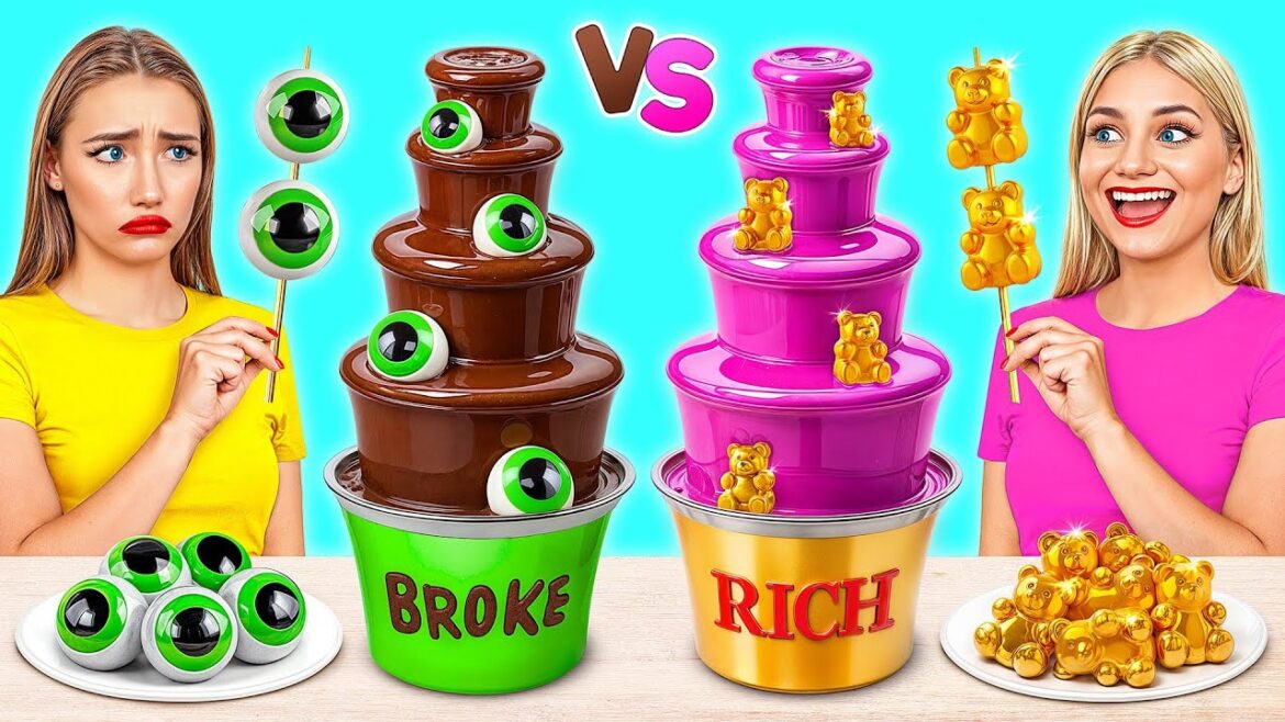 Rich Girl vs Poor Girl Chocolate Fondue Challenge | Delicious Recipes by Choco DO