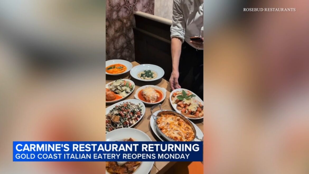Chicago food: Carmine's restaurant returning to Rush Street in Gold Coast on Monday after nearly 3 years, $4 million remodel