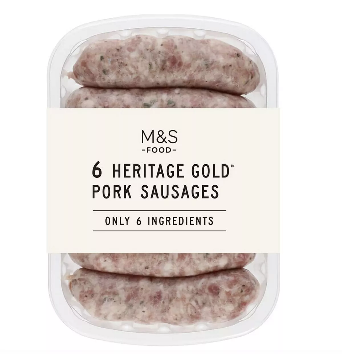 M&S 6 Heritage Gold Pork Sausages