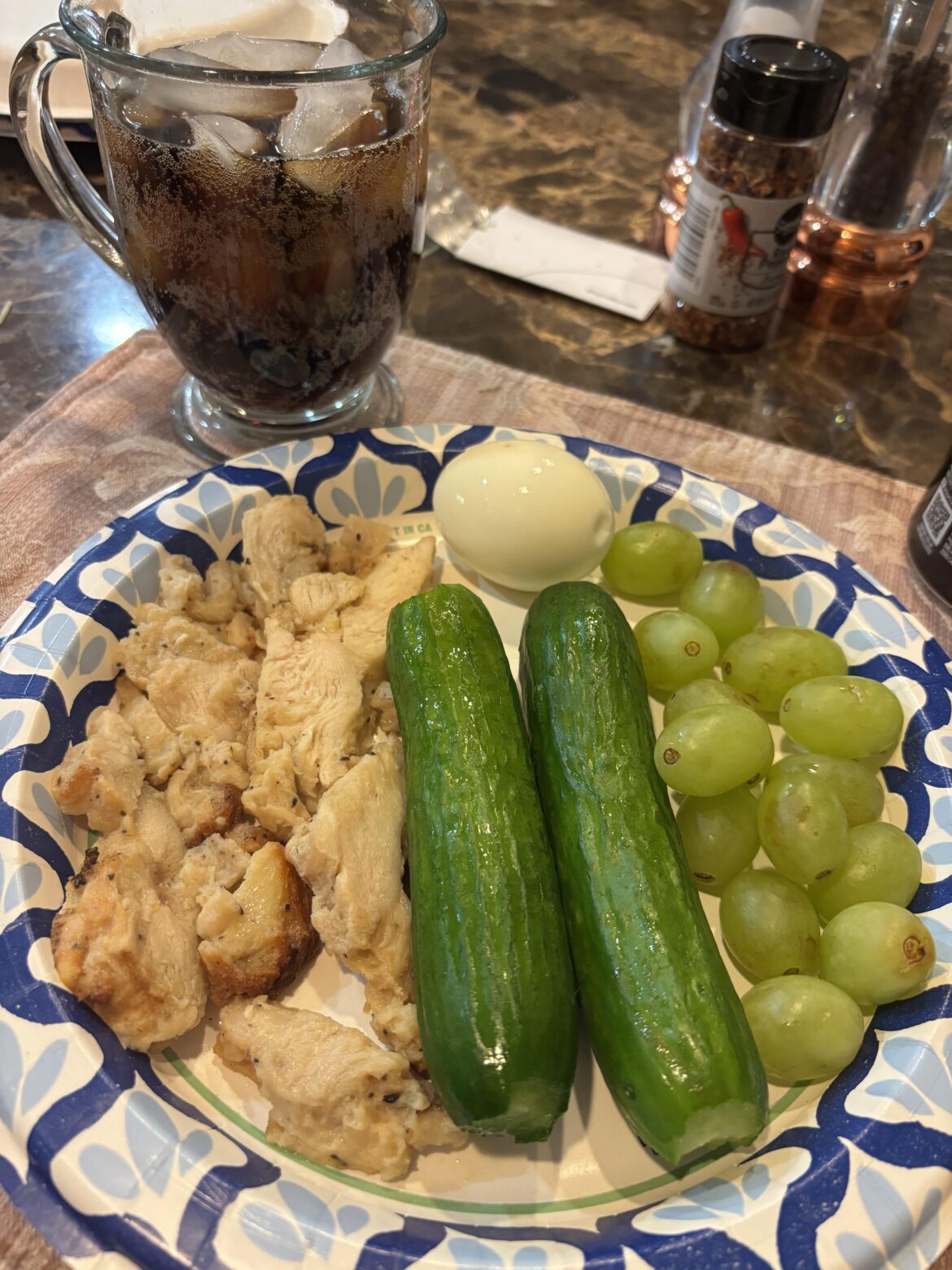 the pepsi zero is the best part of this meal