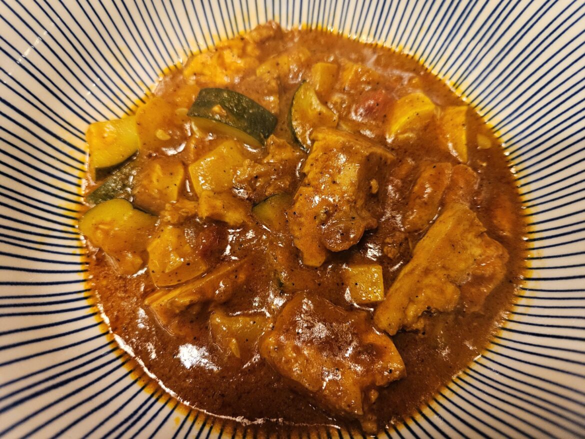 Homemade tofu and veggie Thai curry