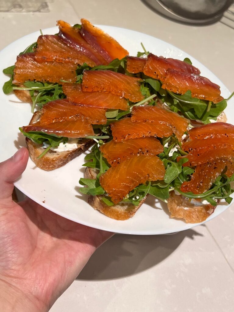 Does this count as volume? 592kcal for 5 slices of sourdough topped with salmon, rocket, and cottage cheese