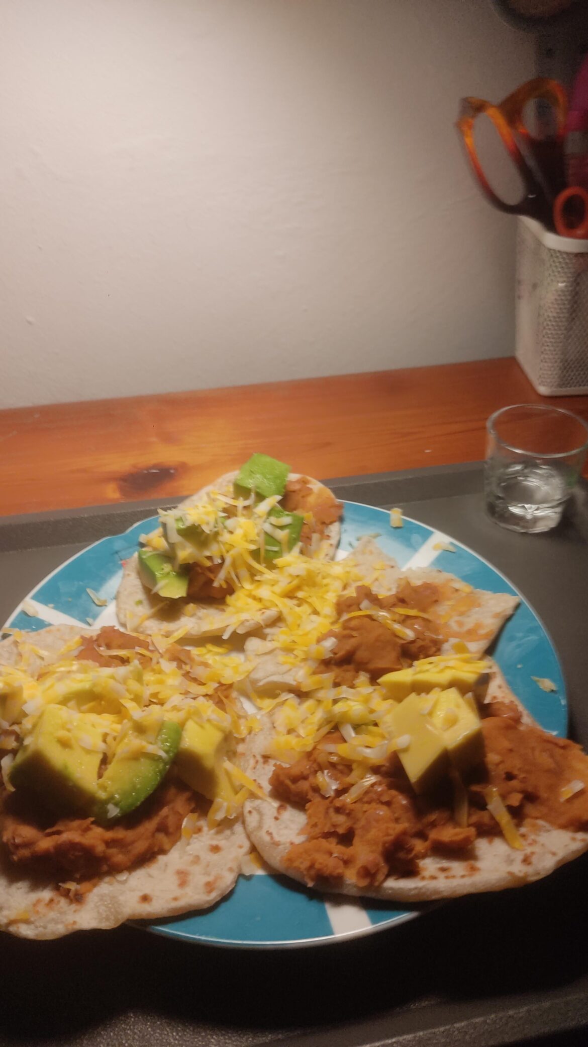 refried bean tacos on homemade flatbreads