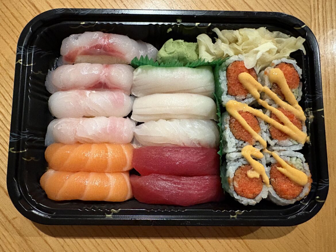 Got a Sushi Deluxe Combo tonight - 11pc sushi w/ Spicy Tuna Roll - need help identifying the fish types