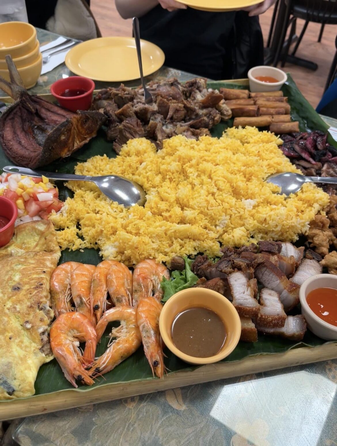 Kamayan, a delicious communal Filipino feast, at Ihawan in Woodside, Queens