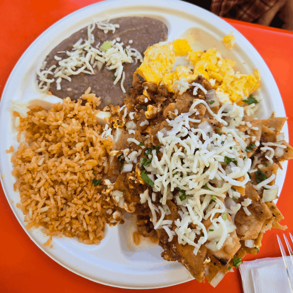 Chilaquiles at Tacos Delta