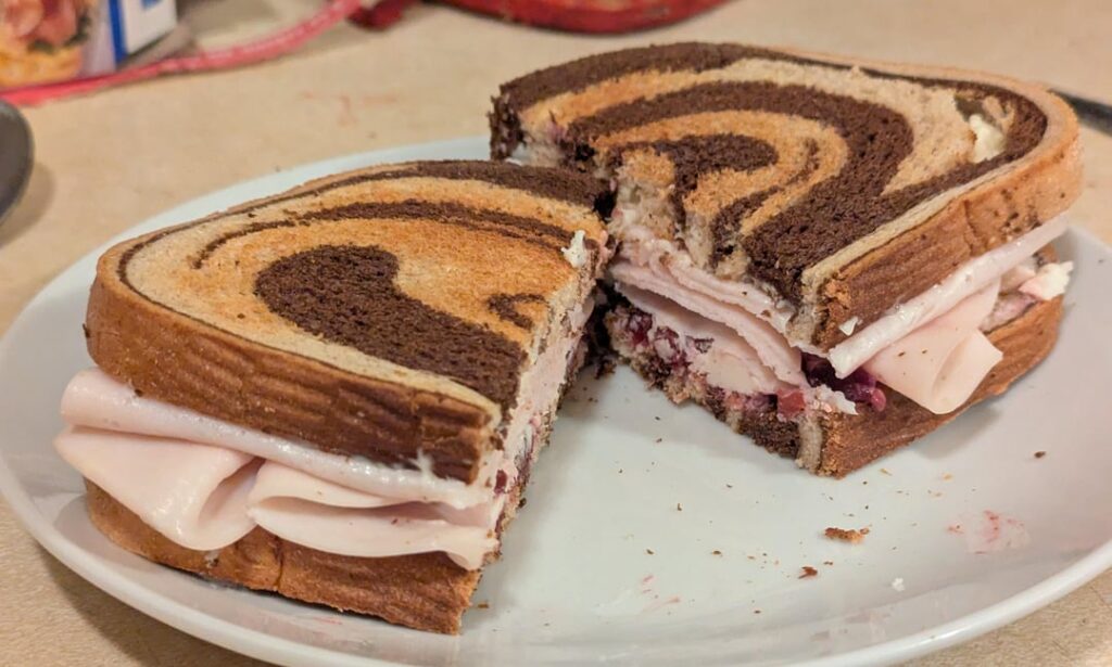 Marble sourdough rye and goat cheese