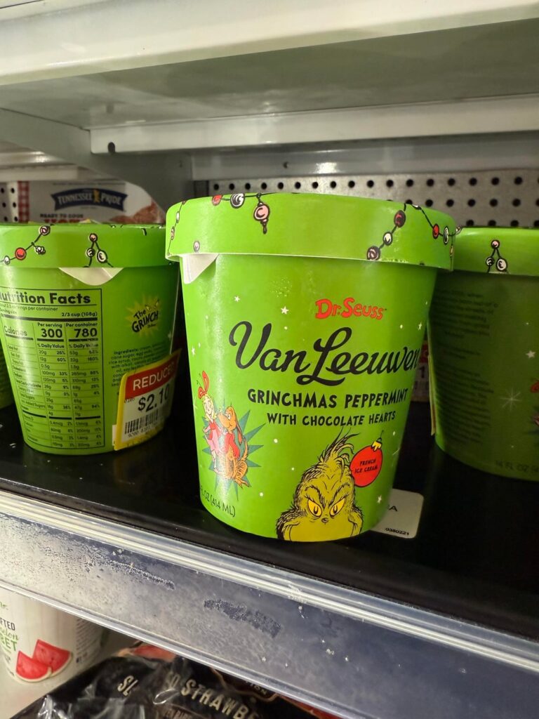 Van leeuwen grinchmas peppermint on clearance at my Kroger for $2.10!