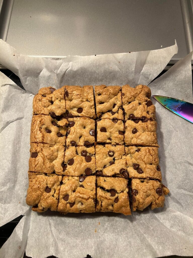 I’m told that a snow day means you can eat whatever you want, so I made cookie bars!