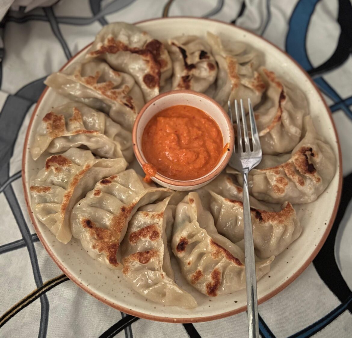 [homemade] Fried smoky chicken momo