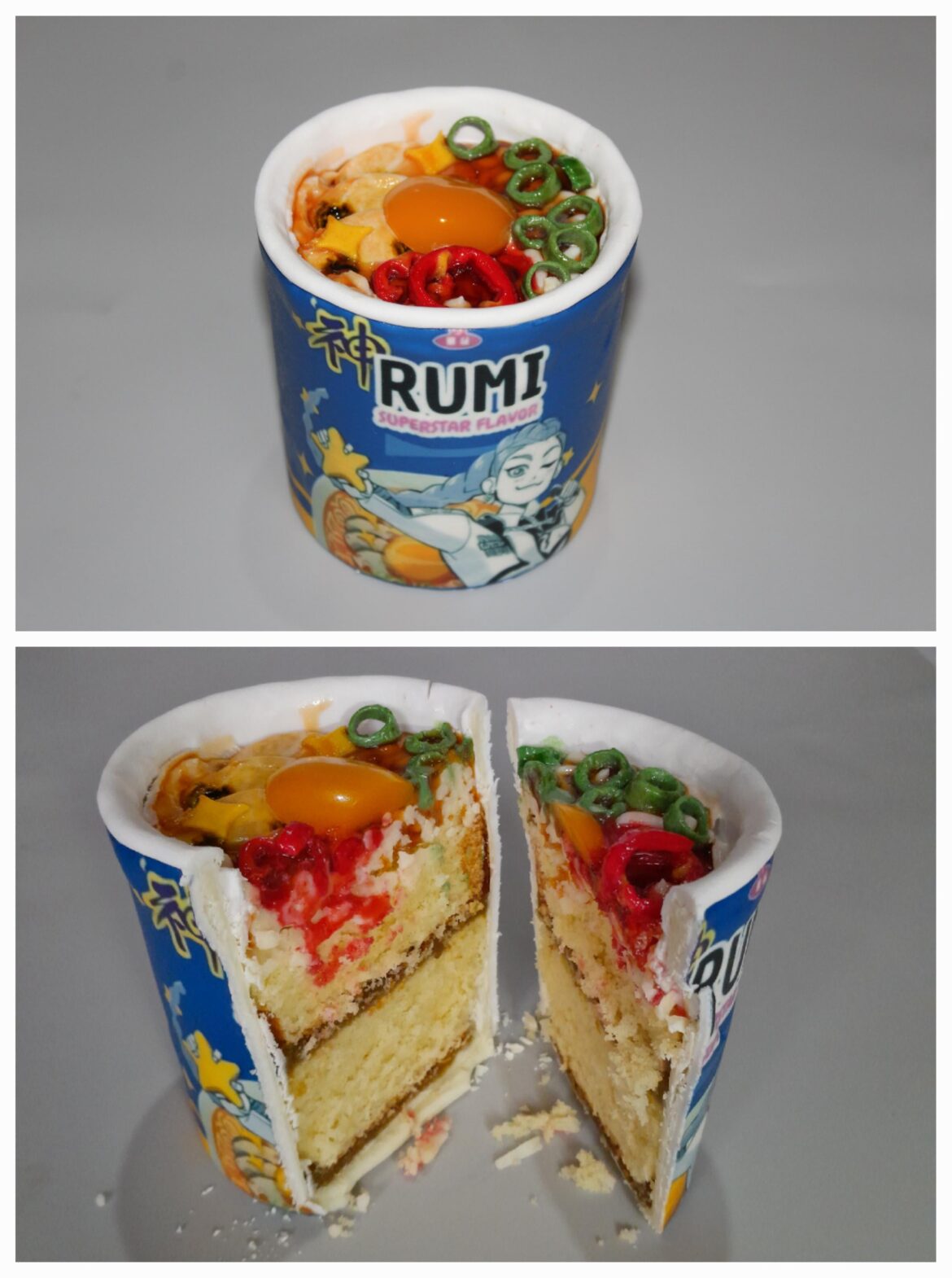 Animation food in real life, but cake