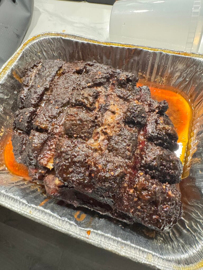 Pulled Pork all done! 22 hour smoke. Cheers to the weekend!