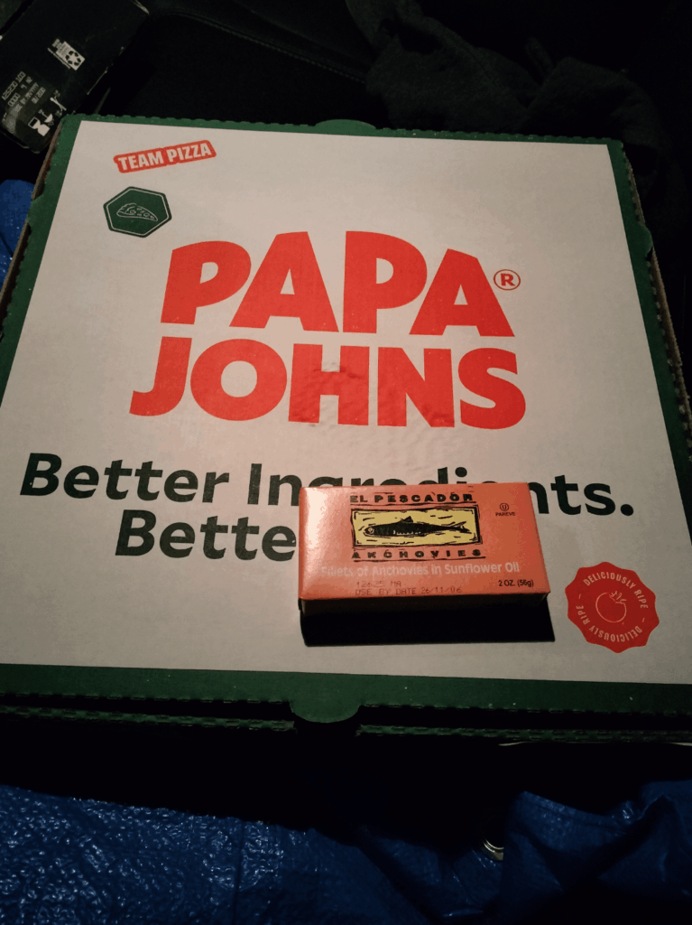 I guess not too many people order anchovies, as they just handed me this 🤣