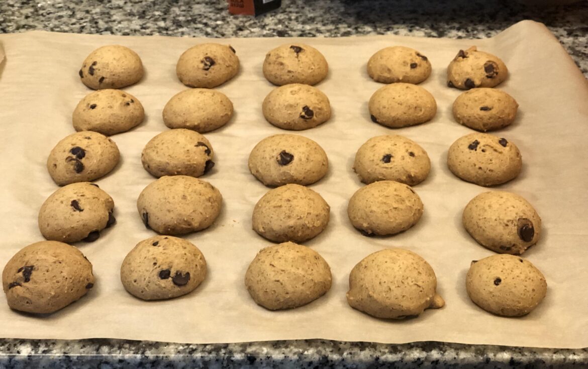 Sugar free “muffin top” chocolate chip cookies. (27 cal per cookie) *vegan