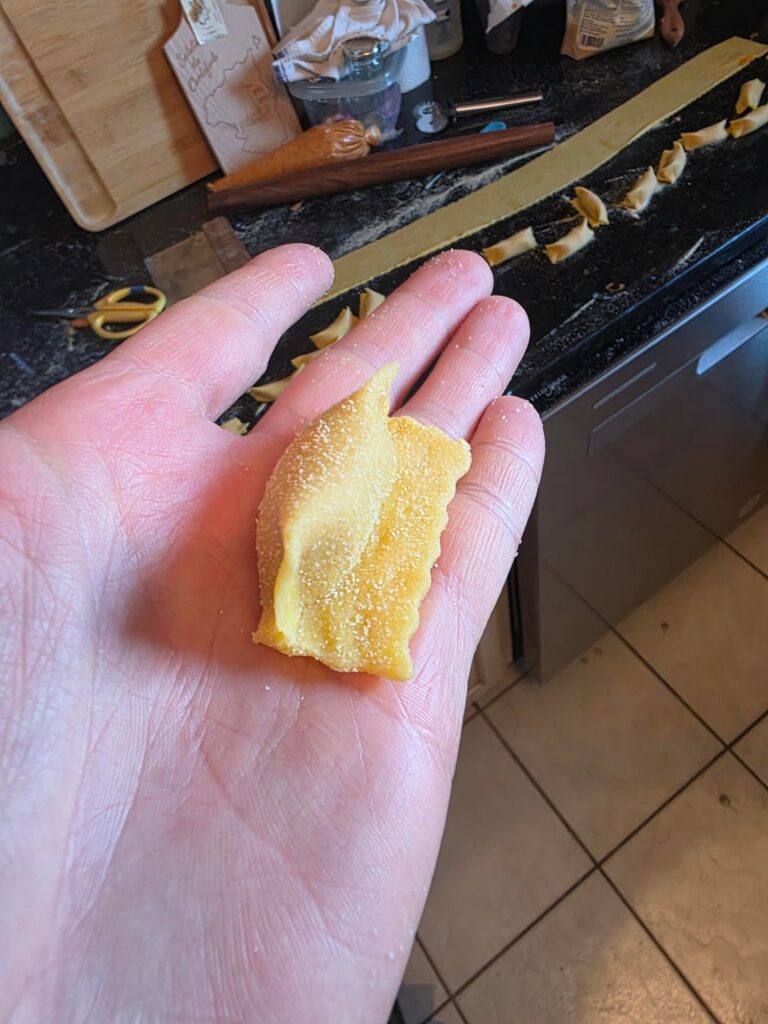 Made some angolotti and tortellini, sweet potato ricotta filling, plus a focaccia bread