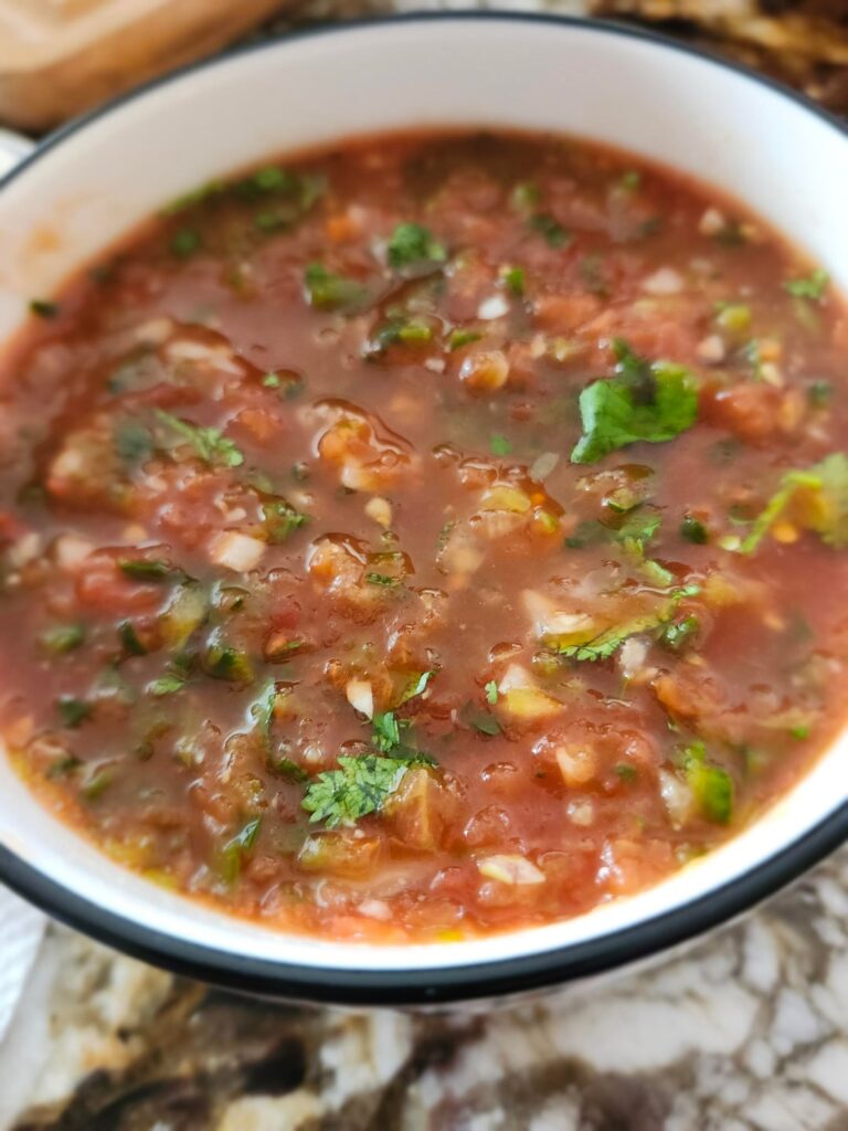 I also made the Restaurant Table Salsa recipe everybody is doing
